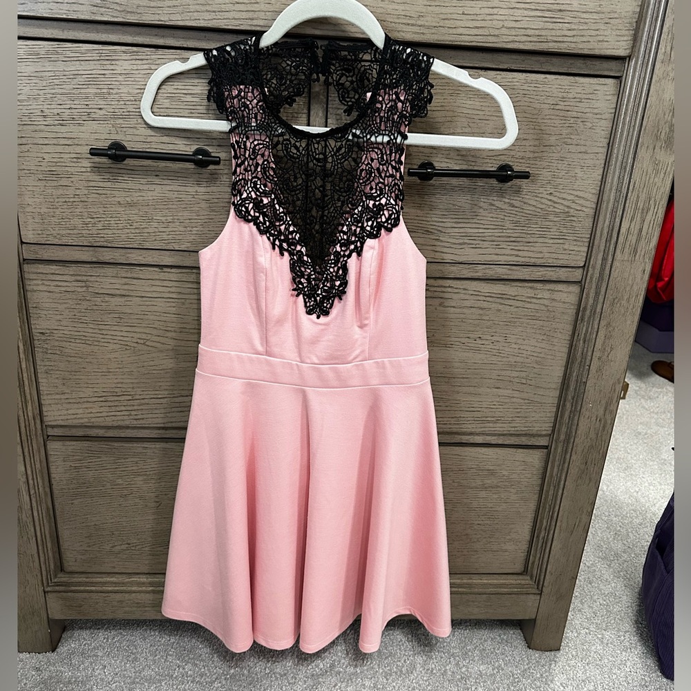 Material Girl Dress With Lace Detail | Youth and Petite